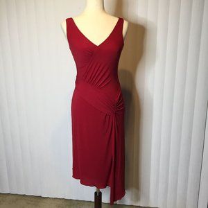 BCBG Maxazria Dark Red Clinging Dress, sleeveless, small